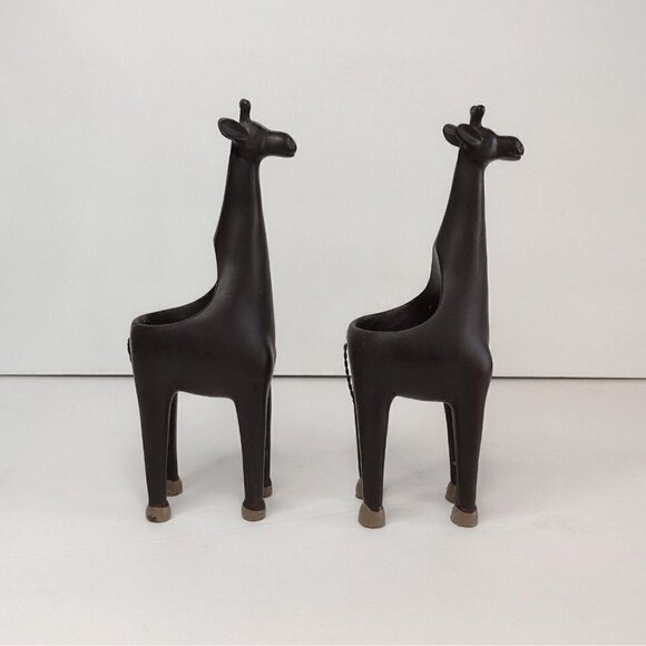 Set Of Brown Resin Giraffe Tealight Candle Holders Africa African Safari - Picture 2 of 9